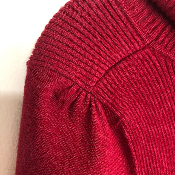 Pink Rose Red Turtleneck Sweater Dress – Size M, Cozy Short Sleeve Knit - Picture 6 of 6